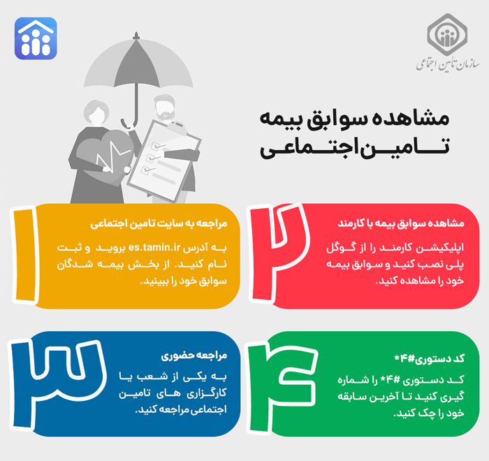 مشاهده سوابق بیمه تامین اجتماعی 